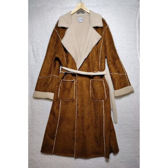Cyrus Jackets & Blazers - Cyrus Women’s Open Front Brown Coat  Inner Cream Fuzzy Size XL
